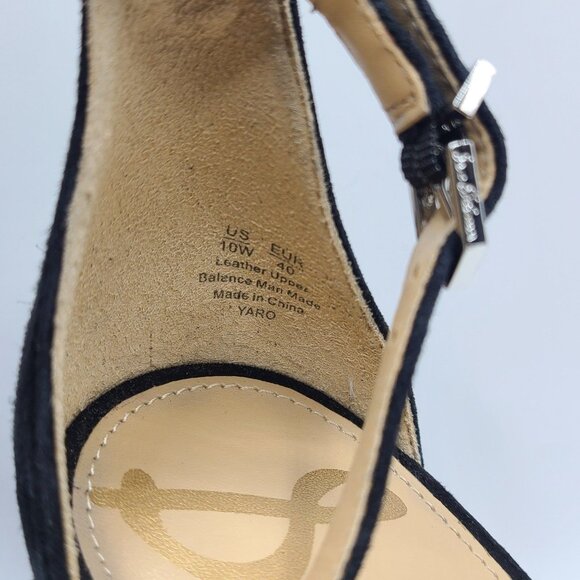 Sam Edelman Women's Yaro Ankle Strap Heel Black Leather US 10 W - Picture 8 of 10
